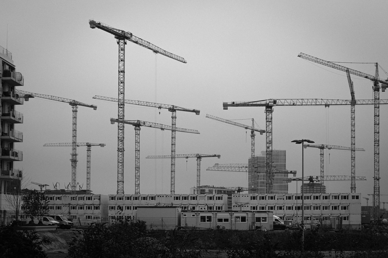 Tower crane against a clear sky